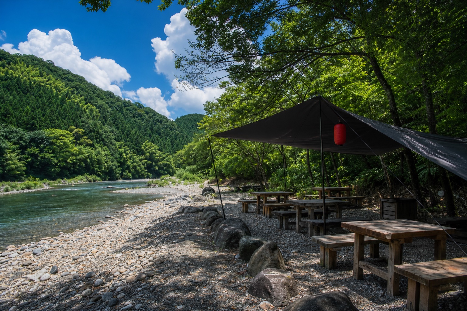 川辺のBBQ会場イメージ